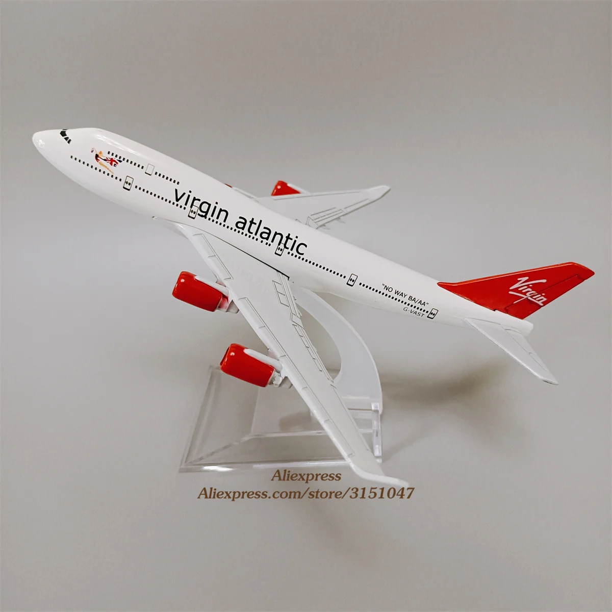 

Модель самолета B747, 16 см, металлическая, Великобритания, Virgin, Атлантические авиалинии, модель самолета 747, 400