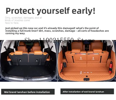 Коврик в багажник автомобиля для GWM WEY 07, 2023-2025, аксессуары для интерьера, аксессуары для хэтчбека, напольный поднос, водонепроницаемый вкладыш для груза