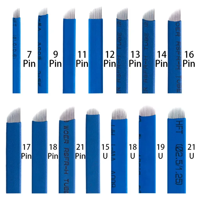 

Microblading 500pcs U shape Laminas Agulhas Flex 12 14 16 18 needle Shape Tattoo Blades for Tebori Manual Eyebrow Pen