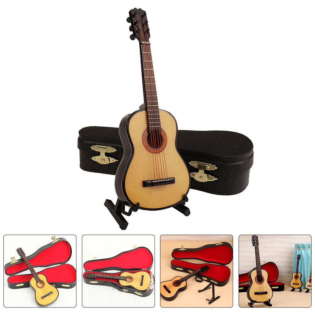

Crafts Instrument Desktop Decor Mini Guitar Model Decoration Realistic Adornment
