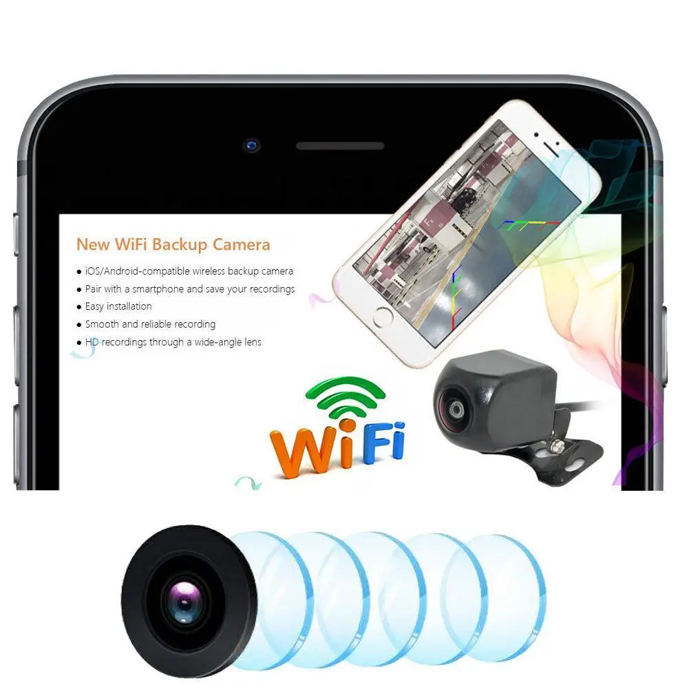 WIFI Reversing Camera Dash Cam Star Night Car Rear View Mini Body Waterproof Tachograph for iPhone and Android |