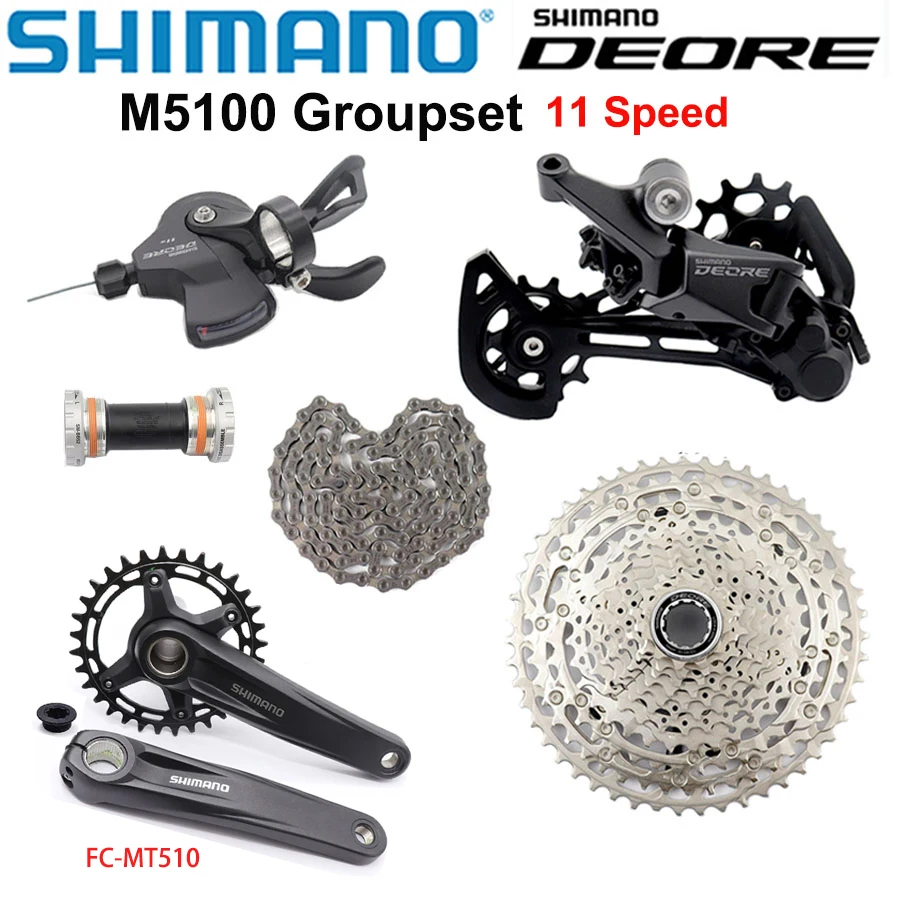 

SHIMANO DEORE M5100 11 speed Groupset MTB Mountain Bike 11v Shifter lever Rear Derailleur Crankset Cassette Chain FC-MT510