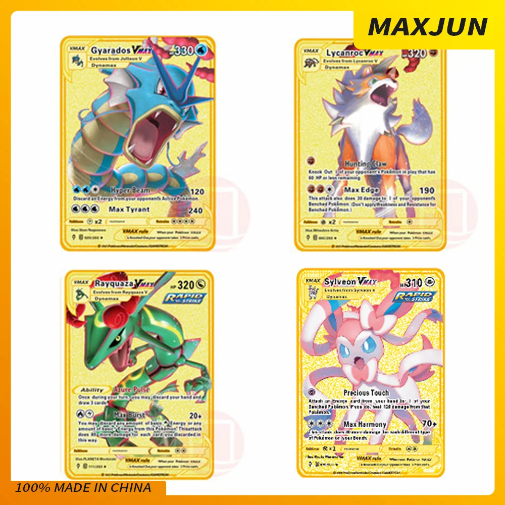 

NEW Mewtwo Pokemon Cards Metal DIY Card Pikachu Golden Limited Edition Kids Gift Game Collection Evolutionary sky Cards English