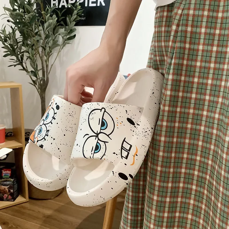 

2023NEW Women Thick Platform Slippers Beach Eva Soft Sole Slide Sandals Leisure Men Ladies Indoor Bathroom Anti-slip Shoes