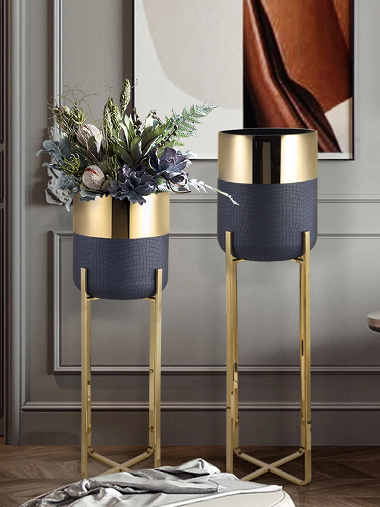 

Роскошный современный цветочный горшок и ваза zqNordic Light, мягкое украшение для гостиной, ТВ, кабинета, имитация сушеных цветов, украшения