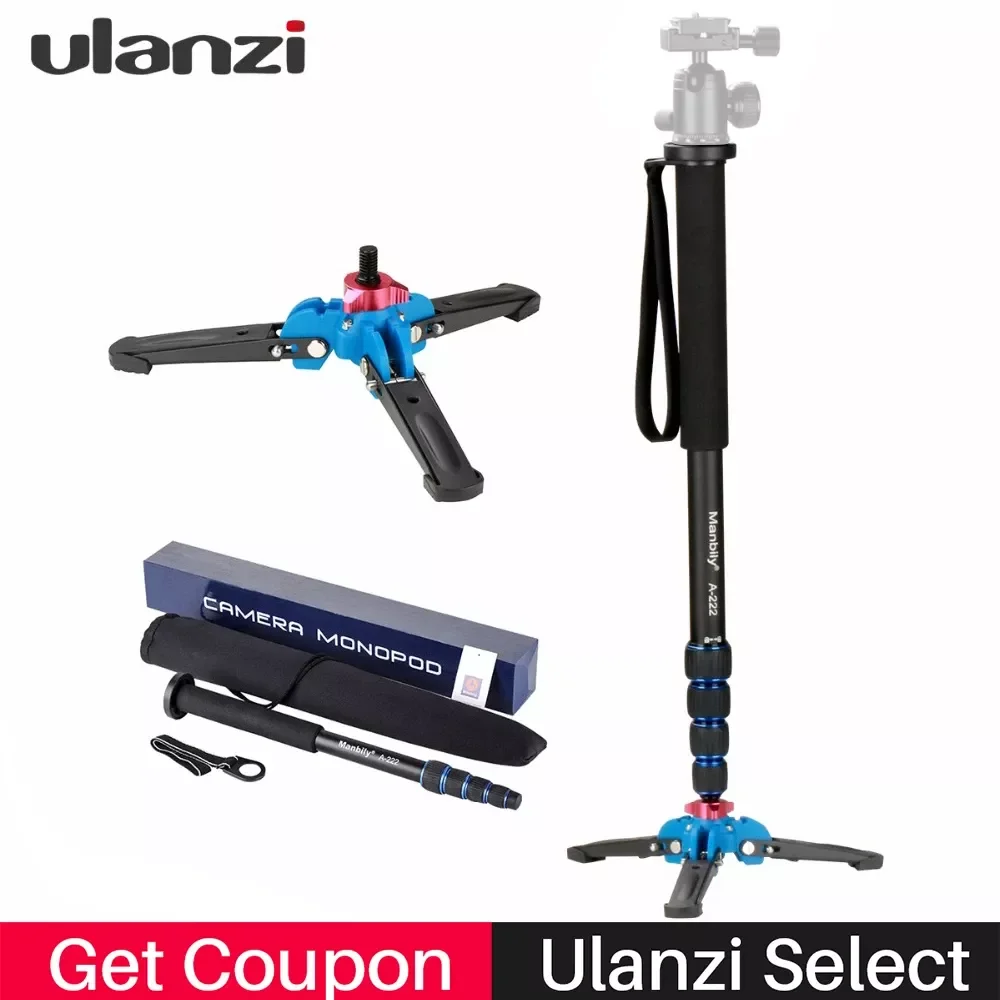 

Professional Aluminium Camera Tripod 65inch 5 Sections Manbily Video Monopod for Canon Nikon DSLR Gopro 6 Action Camera