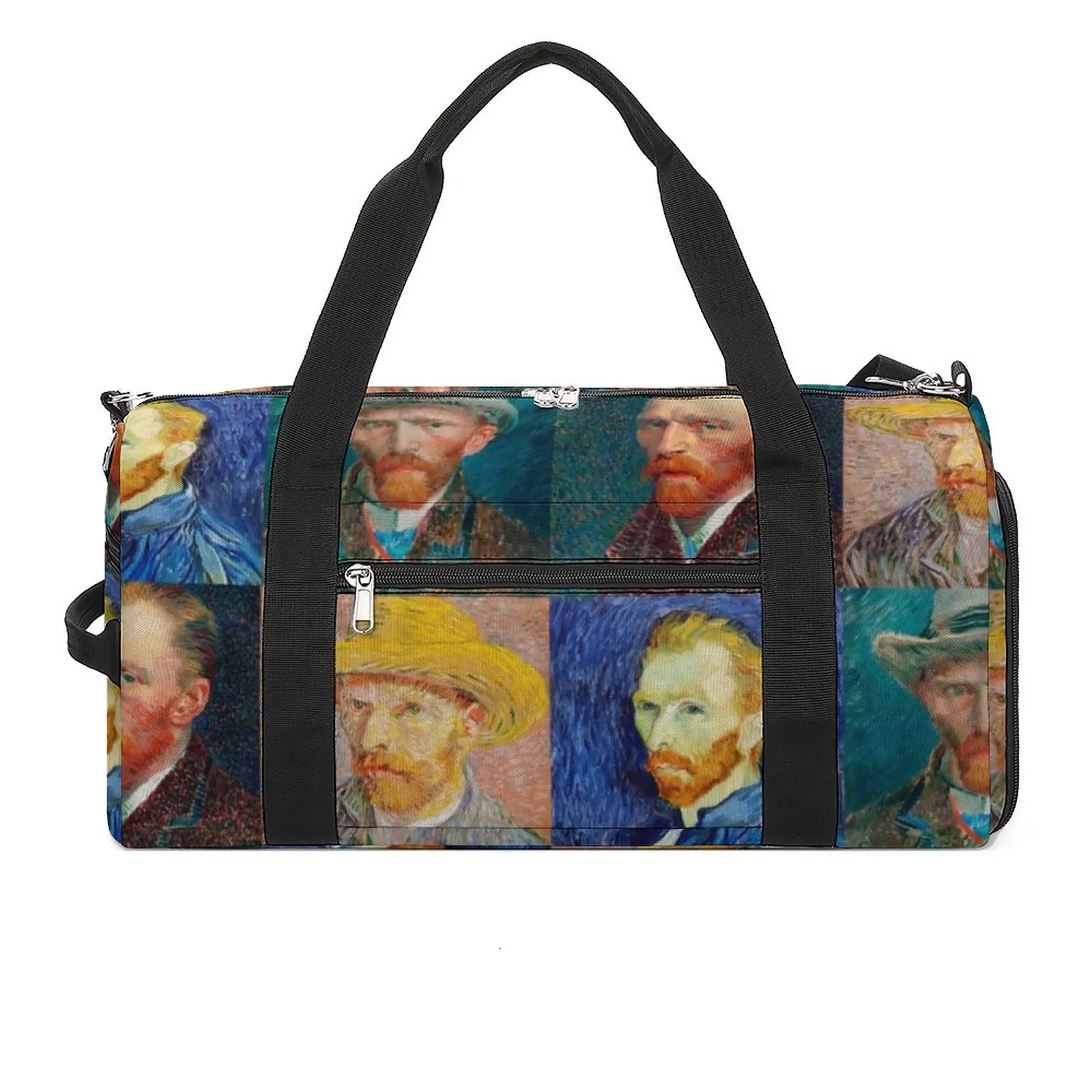 

Van Gogh Sports Bag Self-Portrait Collage Training Gym Bags Large Men's Fitness Handbags