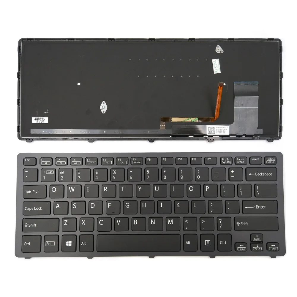 Новая клавиатура для ноутбука Sony VAIO SVF14N11CXB SVF14N13CXB SVF14N13CXS SVF14N15ST SVF14N16CXB SVF14N16CXS черная с подсветкой