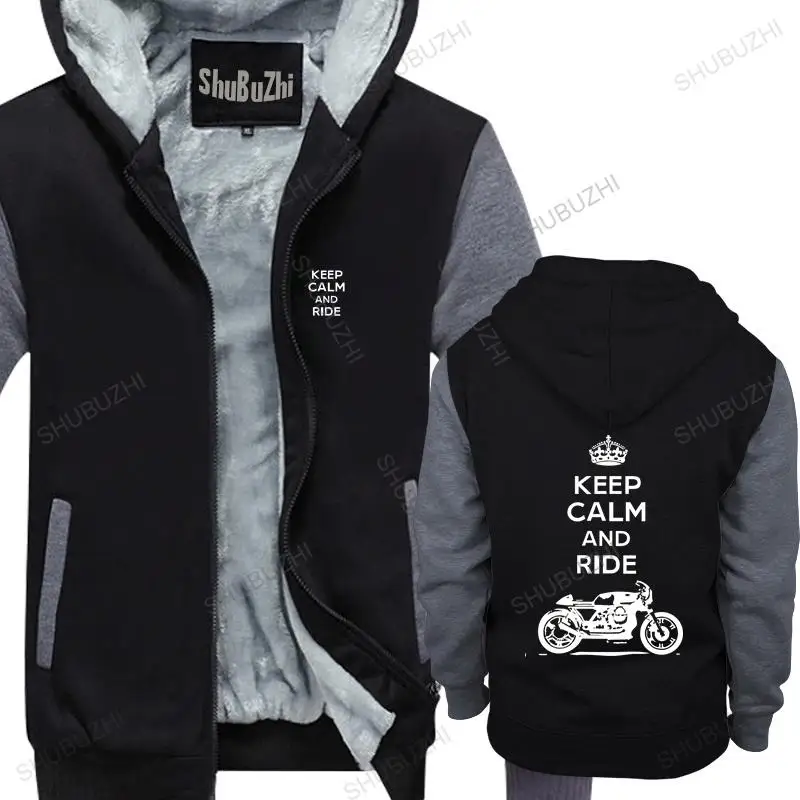 

Men thick hoodies pullover Fitness Clothing Italian Motorcycle Cafe Racer Keep Calm warm hoody homme bigger size