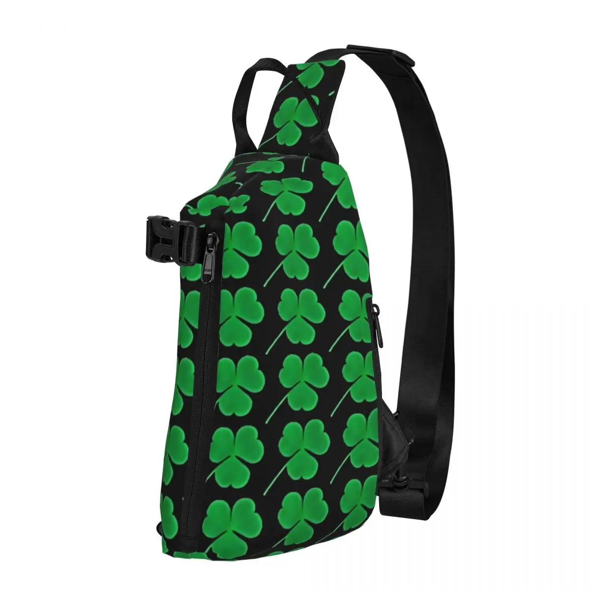 

Green Shamrock Chest Bags Men St Patricks Day Irish Print Shoulder Bag Cool School Crossbody Bag Sport Workout Sling Bags