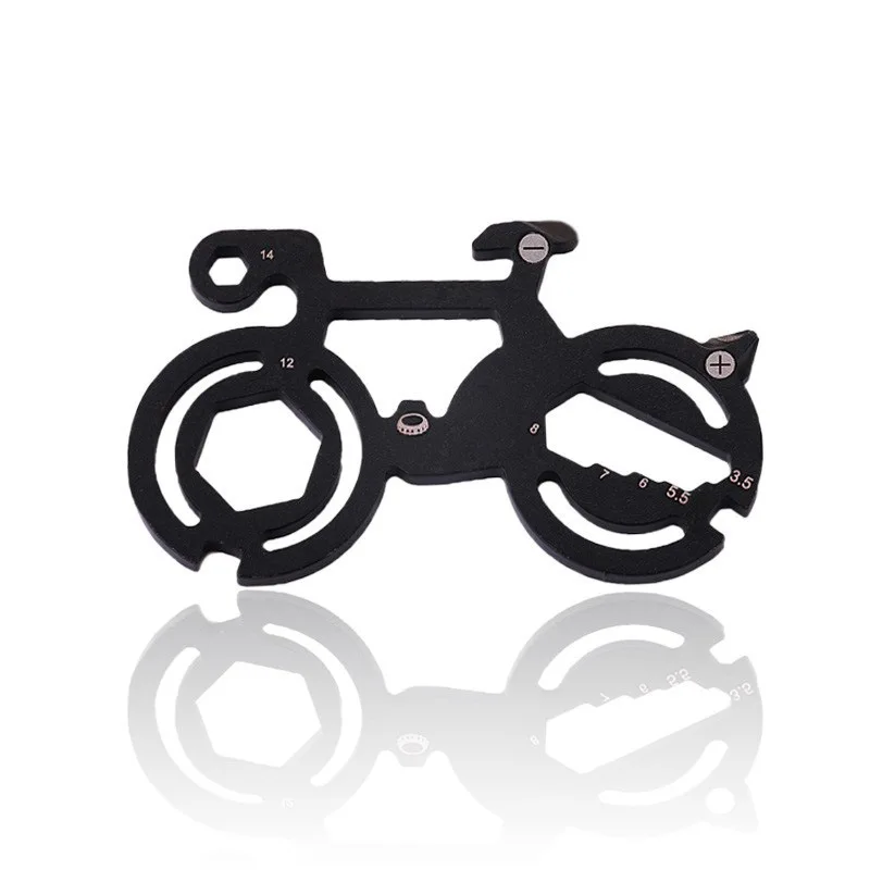 

Stainless Steel Card Outdoor Sports EDC12 In 1 Sandblasted Screwdriver Mountain Bike Maintenance Supplies Keychain Pendant