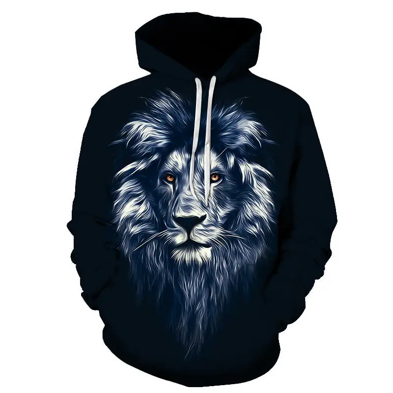 

Men's Hoodie Hip Hop Sweatshirt Funny 3D Flame Tiger Lion Fashion Plus Size Hoodie Spring and Autumn Sportswear Unisex Pullover