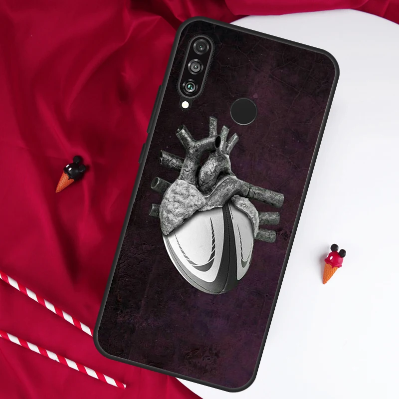Фото Чехол для Huawei Nova 11 Pro 9 10 SE Y60 Y70 Y90 Y61 Y91 Y73 Y72 12i 11i 8i P20 P30 P40 Lite с изображением мяча для регби №4