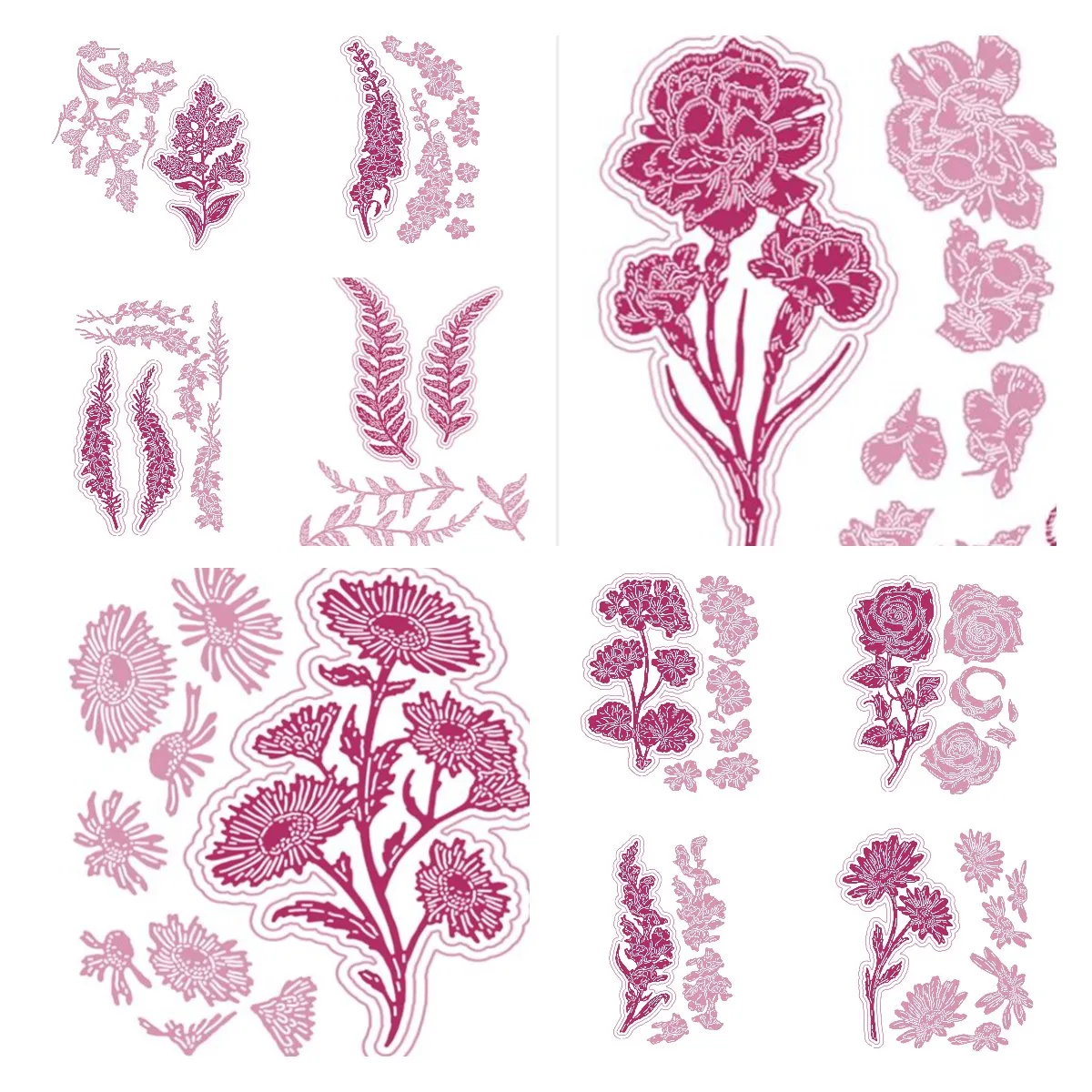 

Rose Geranium Snapdragon Metal Cutting Dies New Arrival 2022 Scrapbook Diary Decoration Embossing Template Diy Greeting