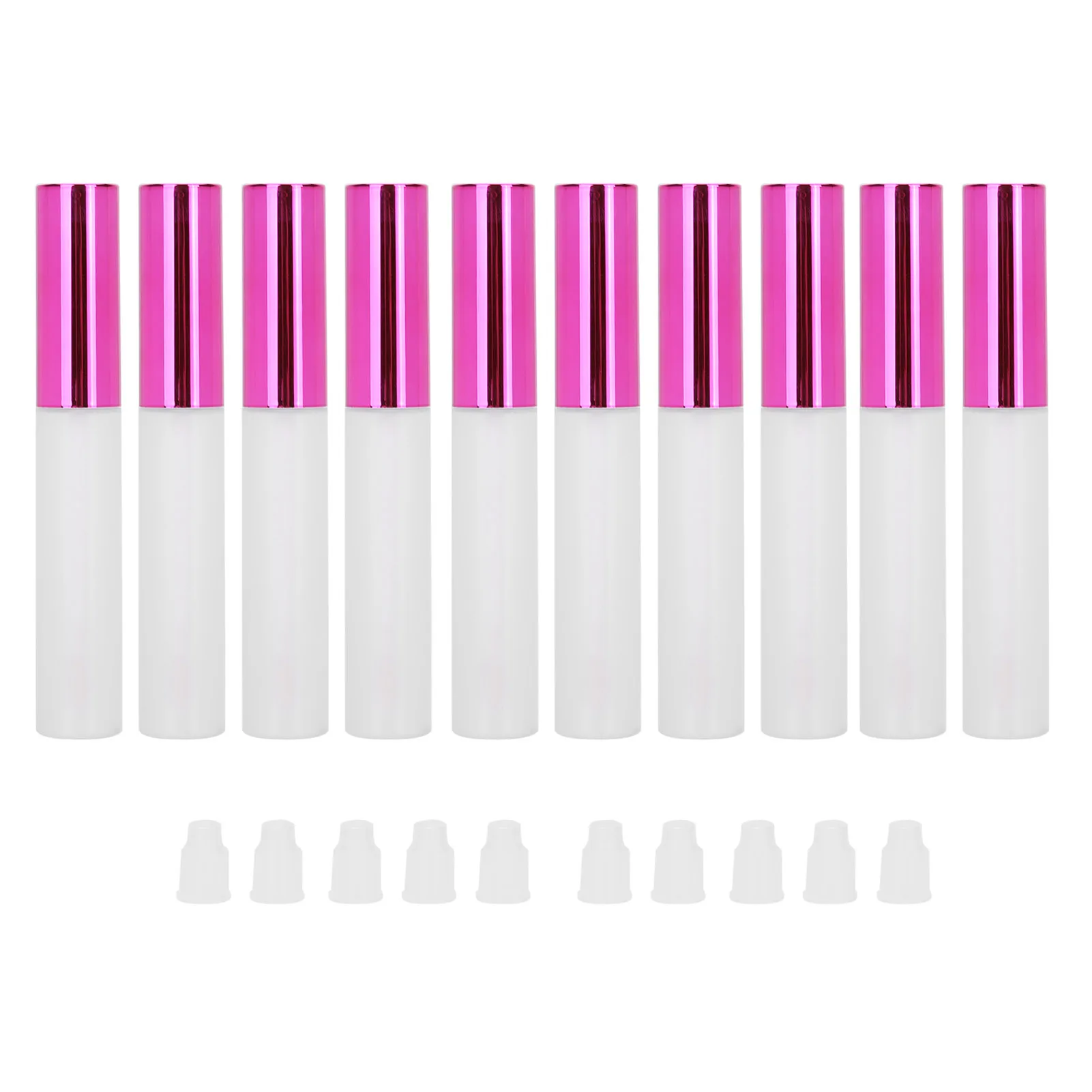 

10pcs Refillable Lip Gloss Bottle DIY Empty Lip Oil Tube Container Makeup Tool (Translucent)