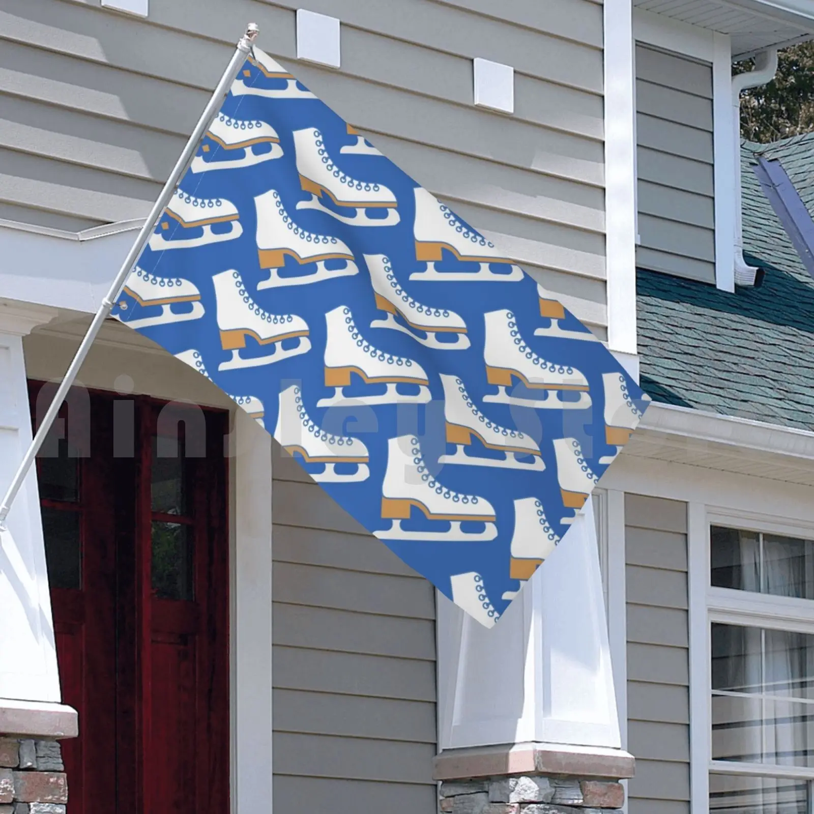 Узор для ледяных коньков (синий/белый) уличный декор флаг автомобиля узор синие