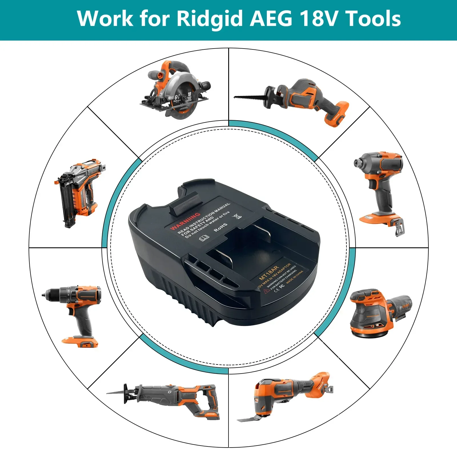 MT18AR конвертер адаптер батареи для Makita 18 В/20 В литий-ионный аккумулятор RIDGID/AEG