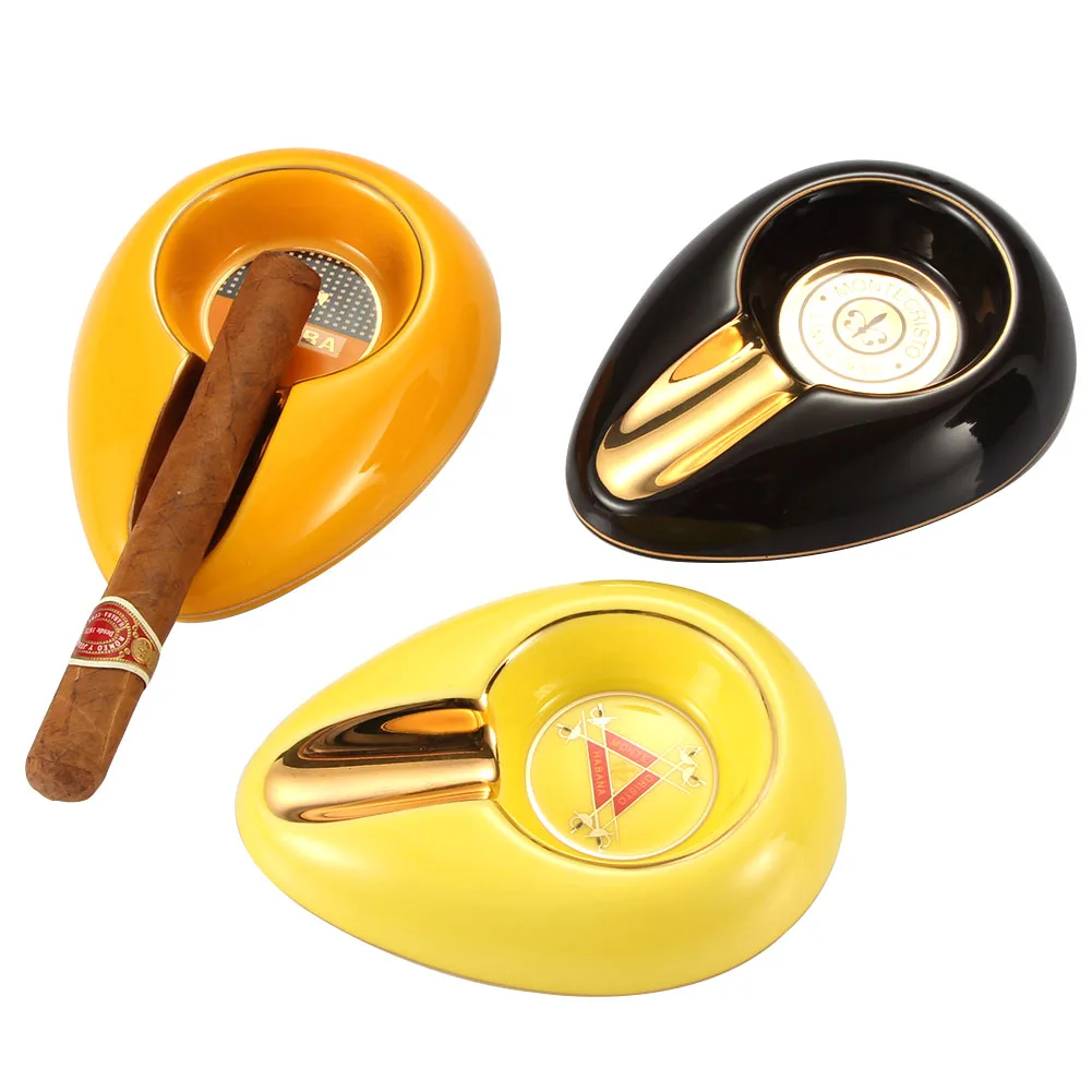 

Cohiba Ceramic Cigar Ashtray Mini Portable 1 Slot Tube Ashtrays Travel Outdoor Smoking Tool Potable Home Cigar Ash Tray