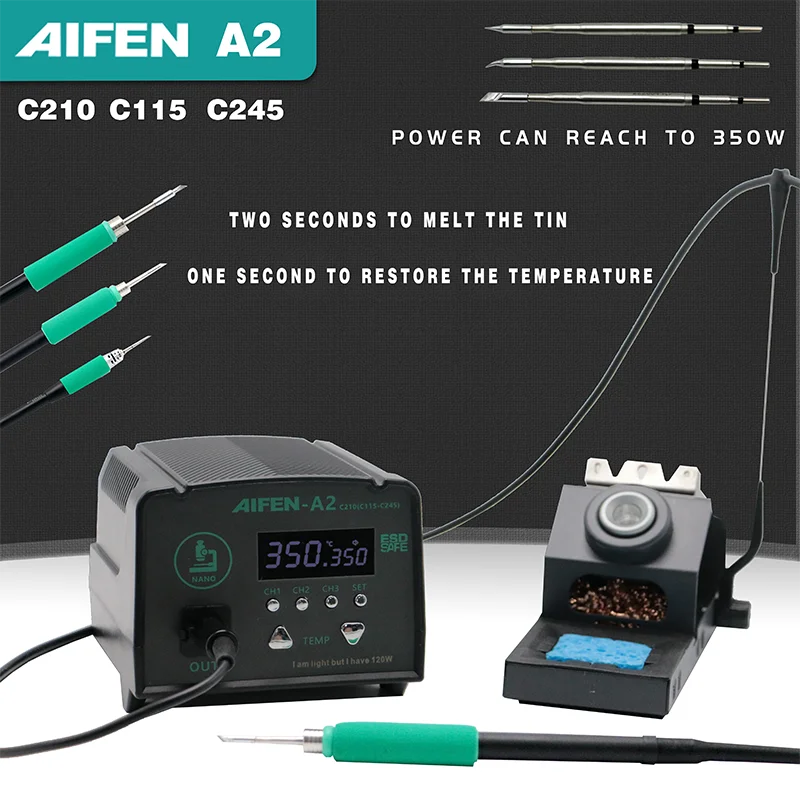 

AIFEN A2 Soldering Station Compatible C115/C210/C245 Handle Lead-Free Smart Welding Station For Phone BGA PCB Repair tools