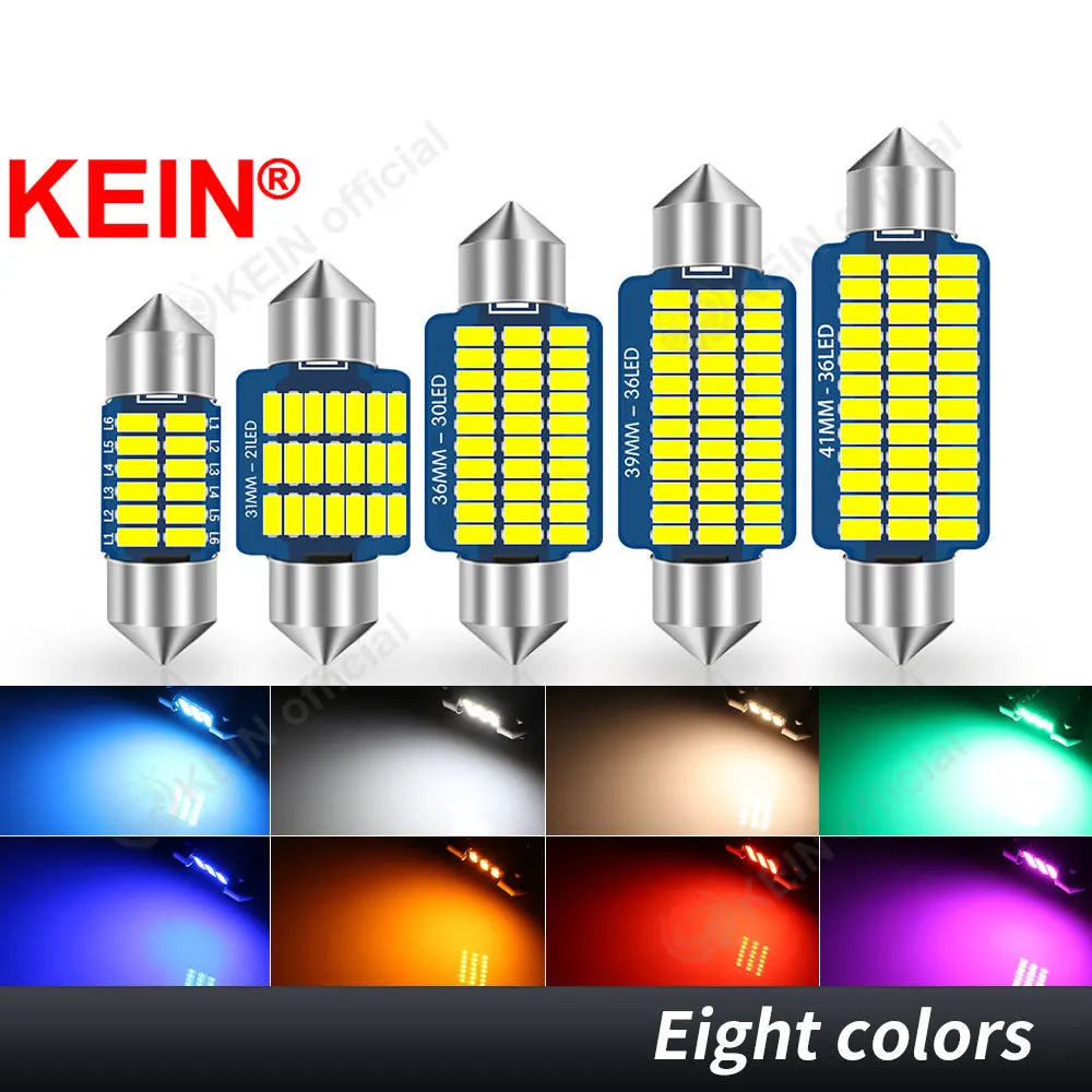 

KEIN 31 мм SV8.5 C5W Светодиодная лампа C10W T10 Festoon BA9S 28 мм Теплый белый 31 мм 36 мм 39 мм 41 мм Лампа Красный Грузовик Автомобильный купольный светильник 12 В 24 В