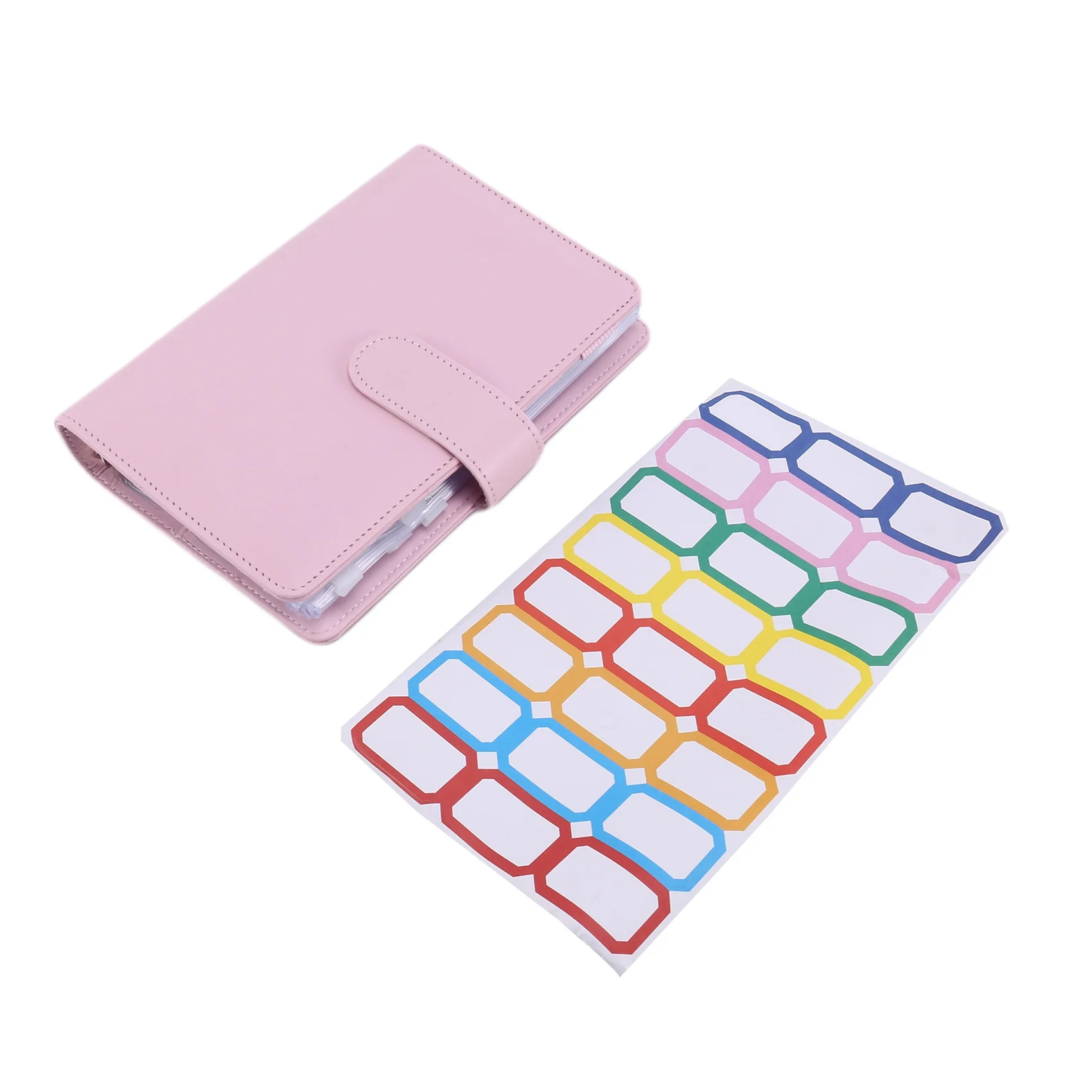 

6 Ring Leather Notebook Budget Binder Planner, Cash Envelopes for Budgeting Money Saving Binder Organizer B