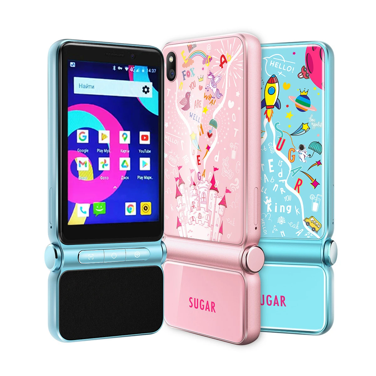 Sugar A100 Cute Smartphone 2GB RAM 16GB ROM 3.5inches 13MP Lady Children Phone Powerful Speaker LTE 4G Music Study Cellphone