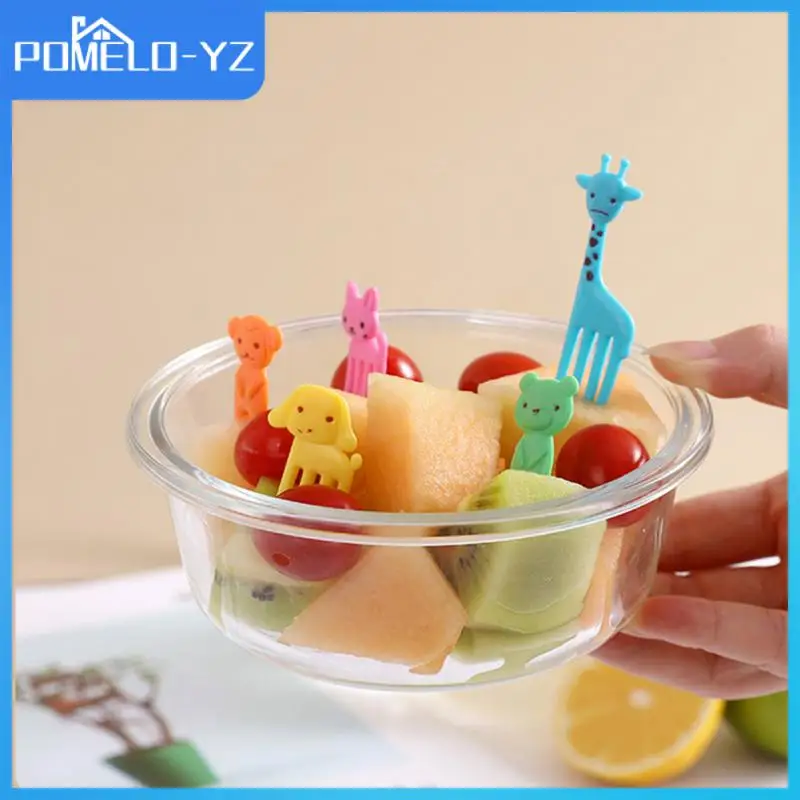 

Вилка, зубочистка, милая мультяшная мини-вилка для десертов, портативная вилка для фруктов в форме животного