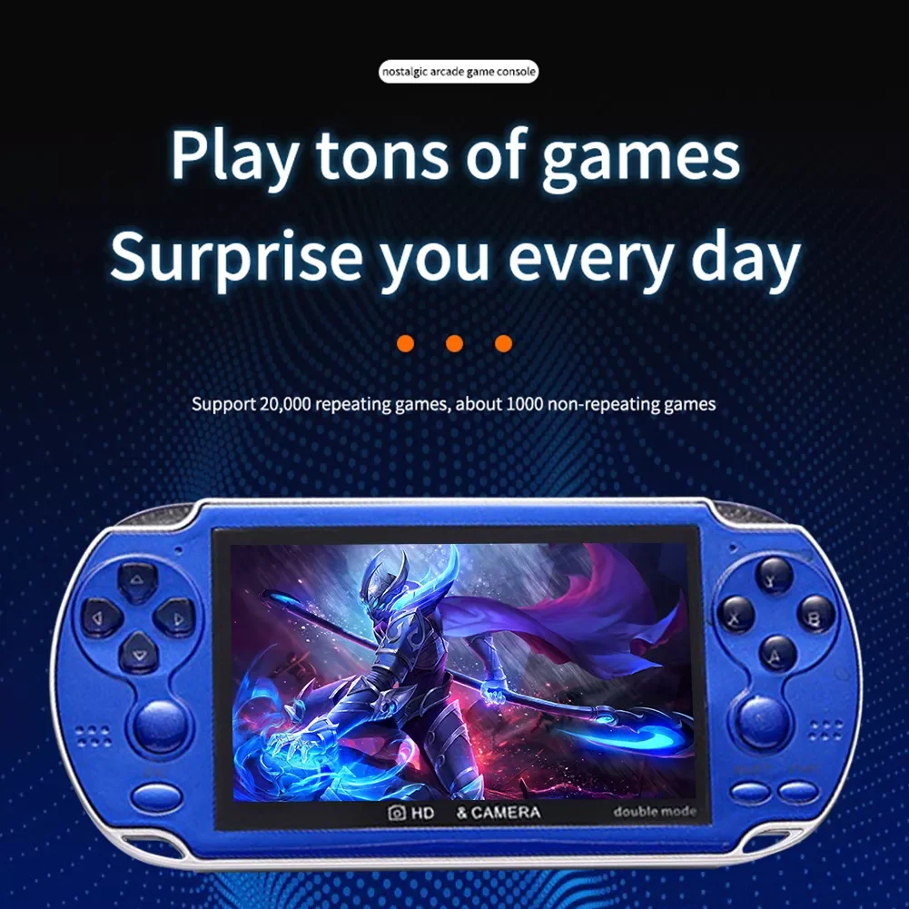 

NEW2023 8GB Video Game Console 4.3 Inch Color Screen Handheld Game Player Dual Joystick Arcade Game Consoles Support 1000 Games