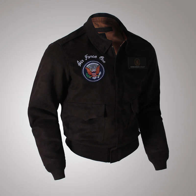 

A-2 Bomber Jackets Vintage US Air Force Military Men's Coat Short Style Brown