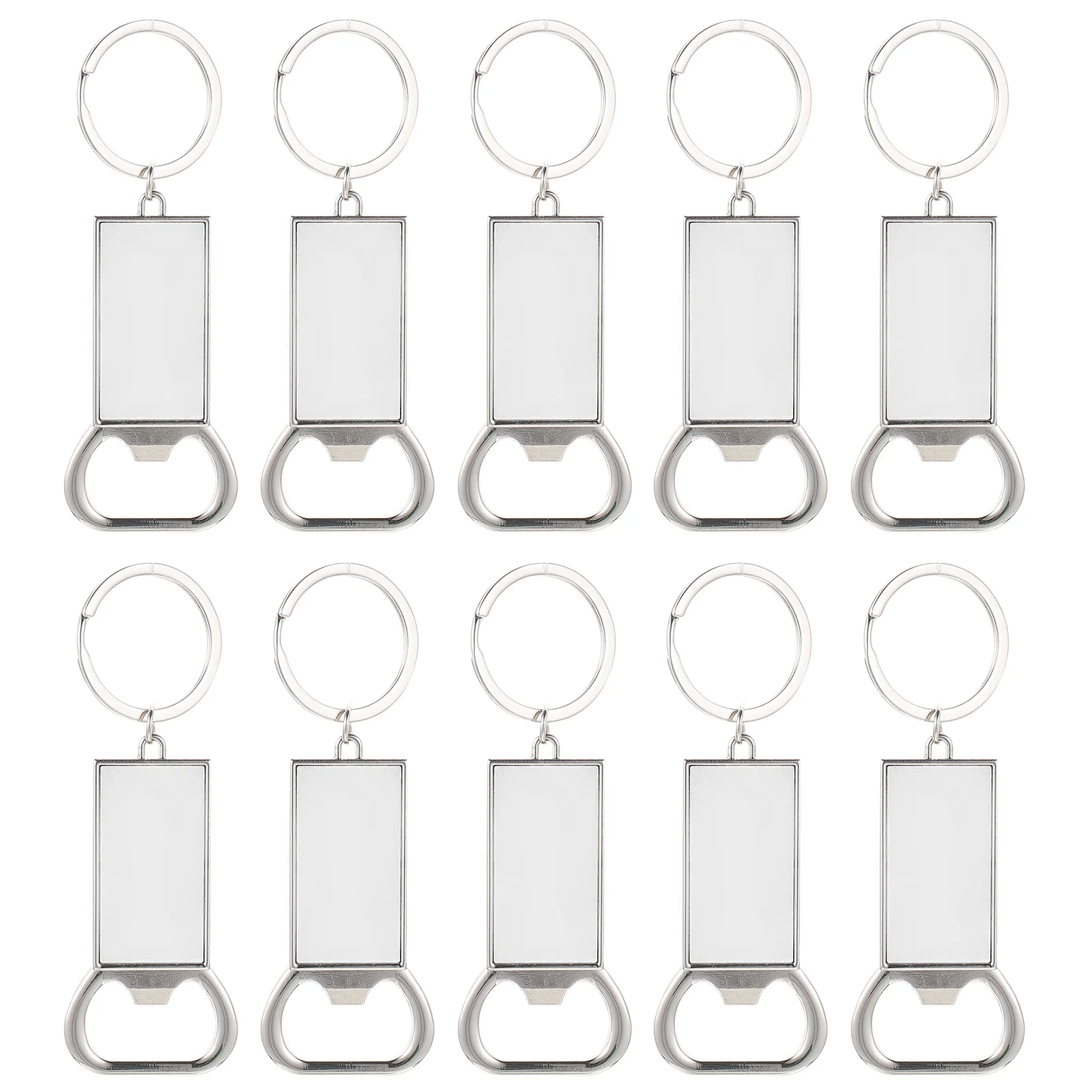 

10 Pcs Blanks For Vinyl Projects Blank Opener Keychain Bottle Opener Multi-function Metal Ring Portable Zinc Alloy