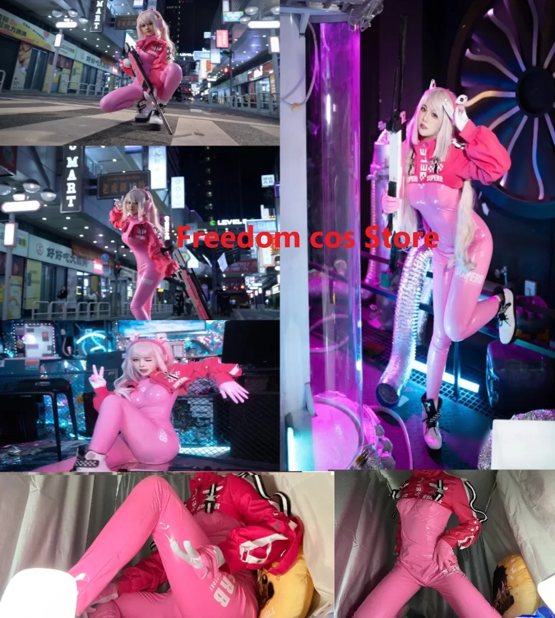 Фото Аниме Алиса Косплей Никке Косплей Костюм Irelia H Store Victory Розовый Сексуальный Комбинезон Парик Куртка Хэллоуин Костюм для Женщин №3