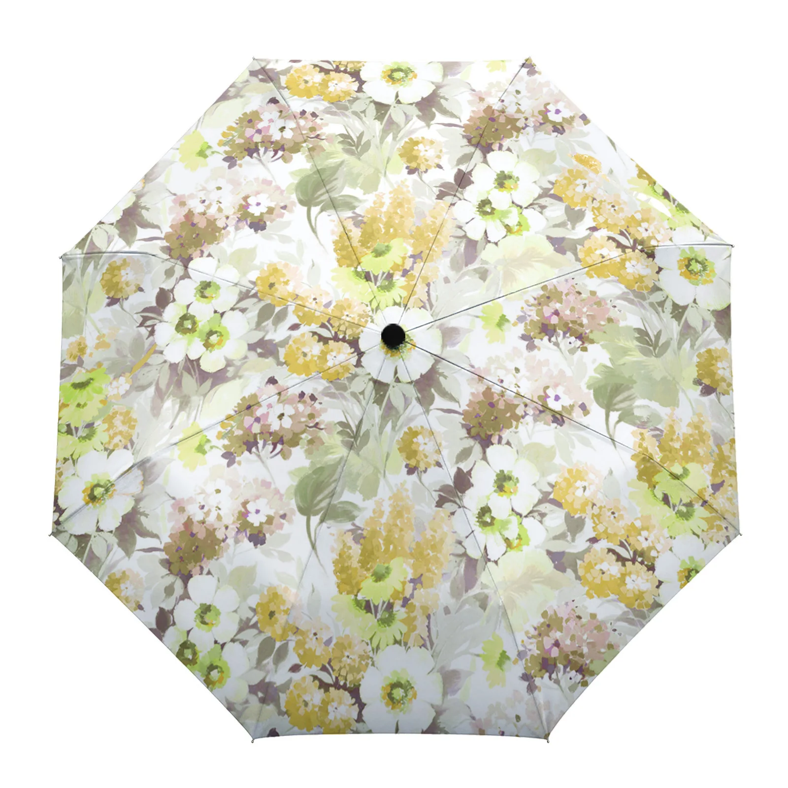 

Flower Hydrangea Daisy Large Fully-automatic Parasol Umbrella Foldable Eight Strand Umbrella for Adults Rain Umbrella