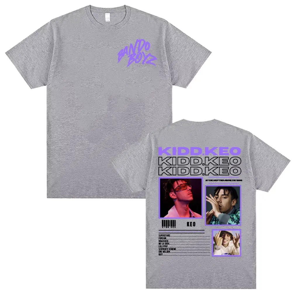 Рэпер Kidd Keo Bando Boyz Tour Графические футболки Мужчины Женщины Мода Хип-Хоп Уличная