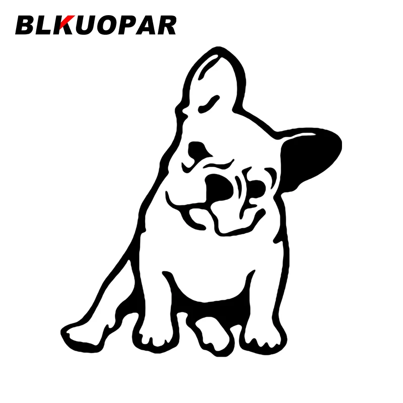 

BLKUOPAR, белый, черный, французский бульдог, стандартное украшение, водонепроницаемый, устойчивый к царапинам оригинальный автостайлинг для фургона