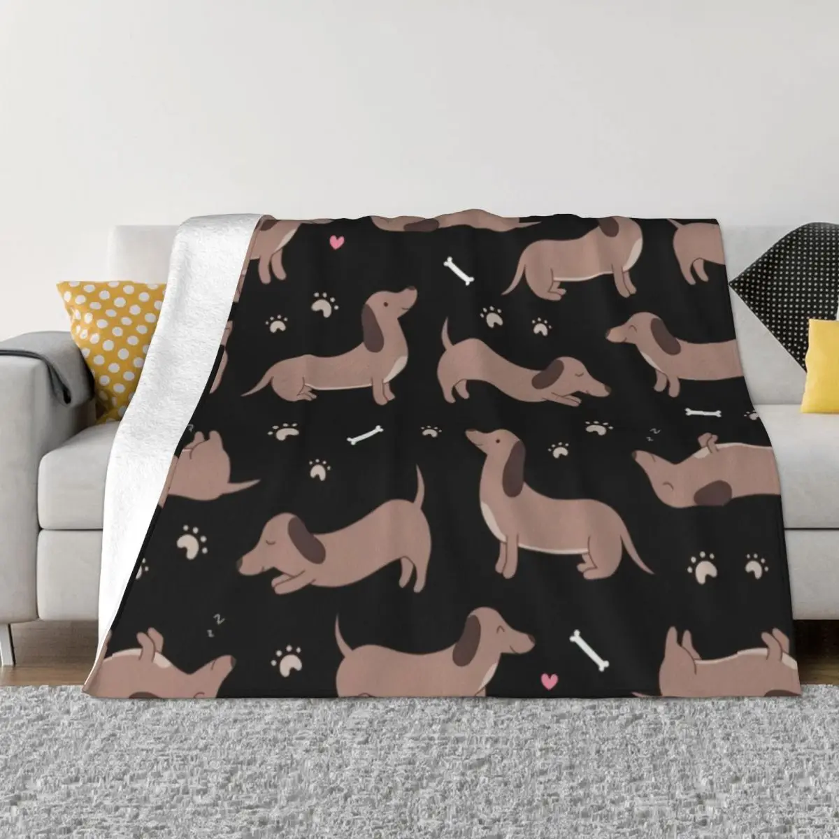 Милое одеяло с таксой для любителей собак плюшевые прочные настраиваемые пледы