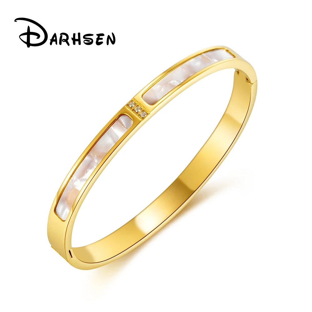 

DARHSEN Simple Female Women Statement Bangles Bracelet Fashion Jewelry Gift Stainless Steel Silver Rose Gold Color New Arrival