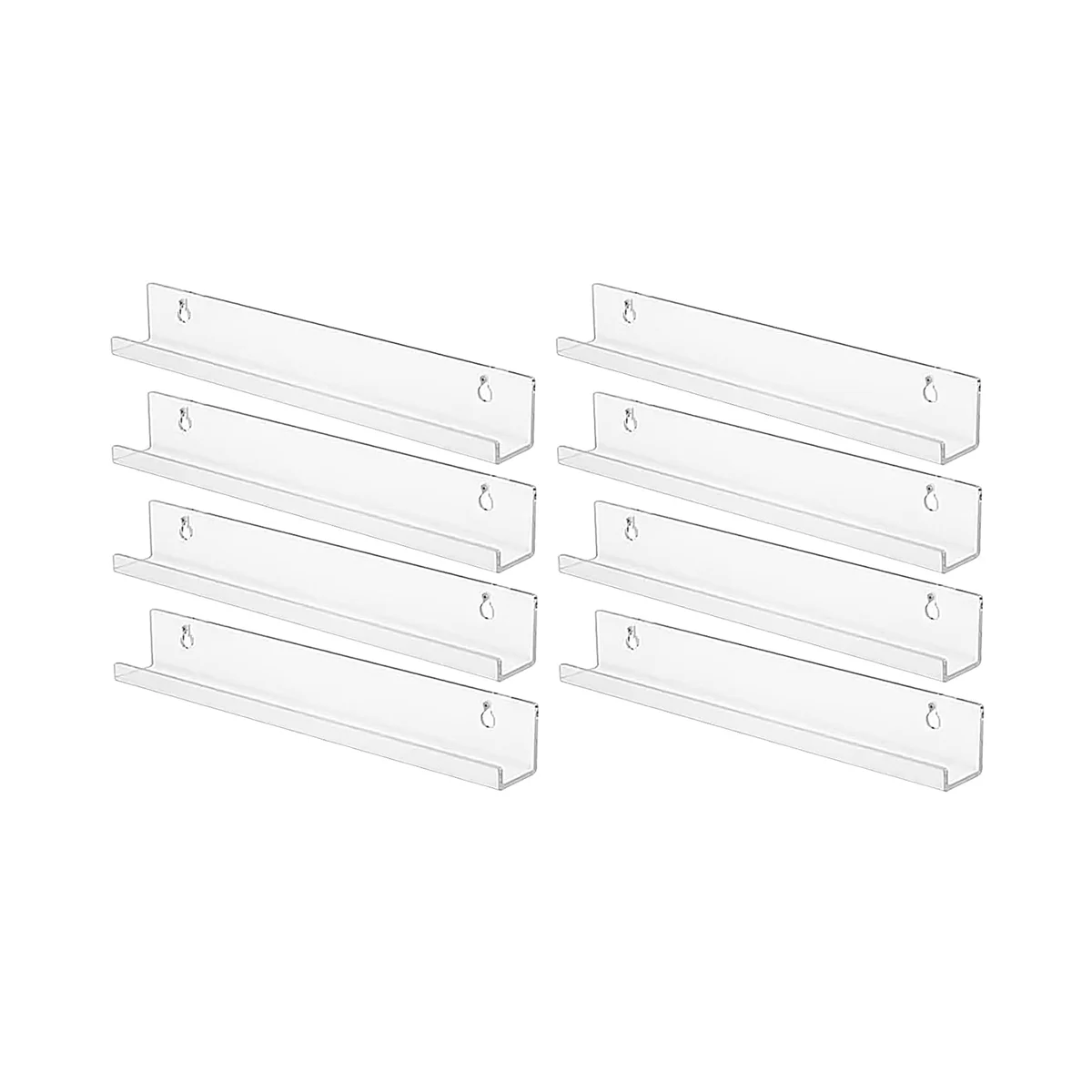 

Record Shelf Wall Mount - 8 Pack 15 Inch Records Holder, Acrylic Clear Album Record Display Shelf Floating Shelves