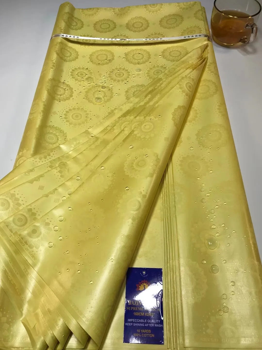 

Luxury Fragrance Bazin Riche 10 Yards Waterproof 160CM Quality Guinea Brocade Garment Fabric 100% Cotton African Lace Fabric Sew