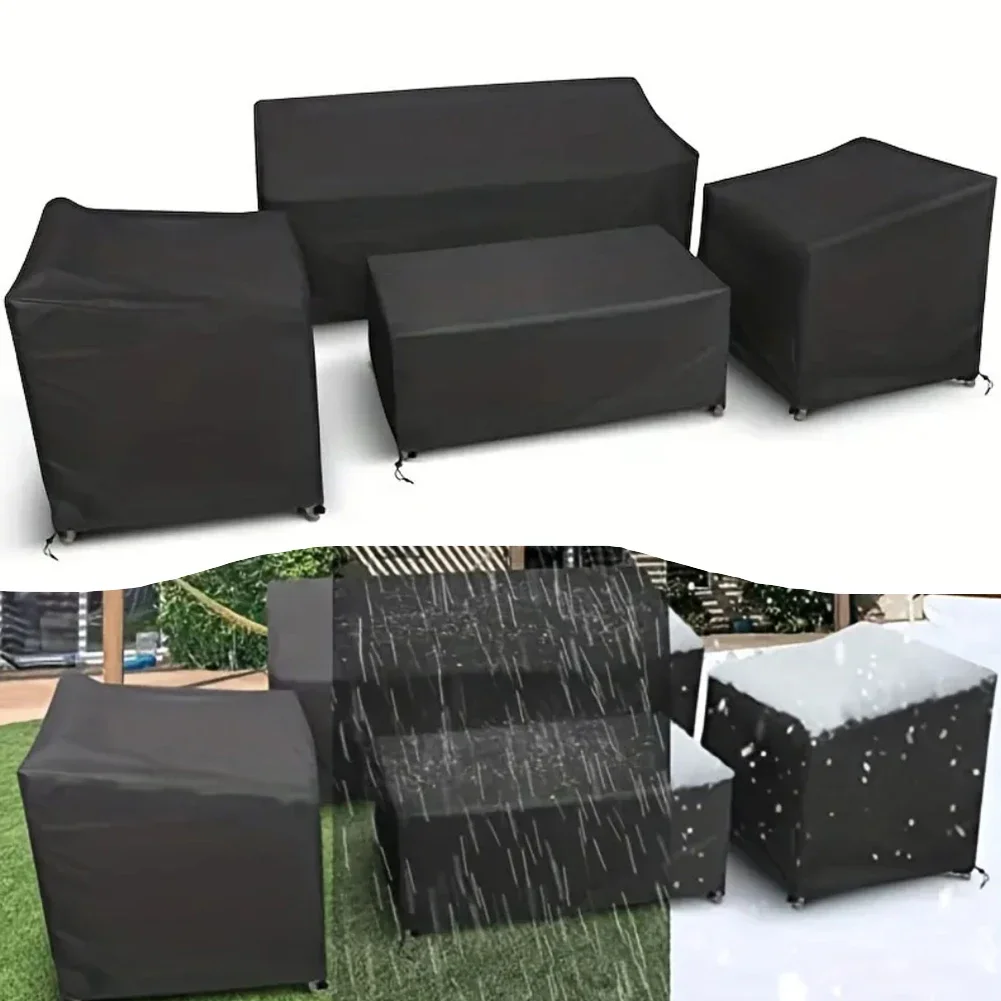 4 шт. 200D/420D чехлы для мебели водонепроницаемые ветрозащитные черные наборы