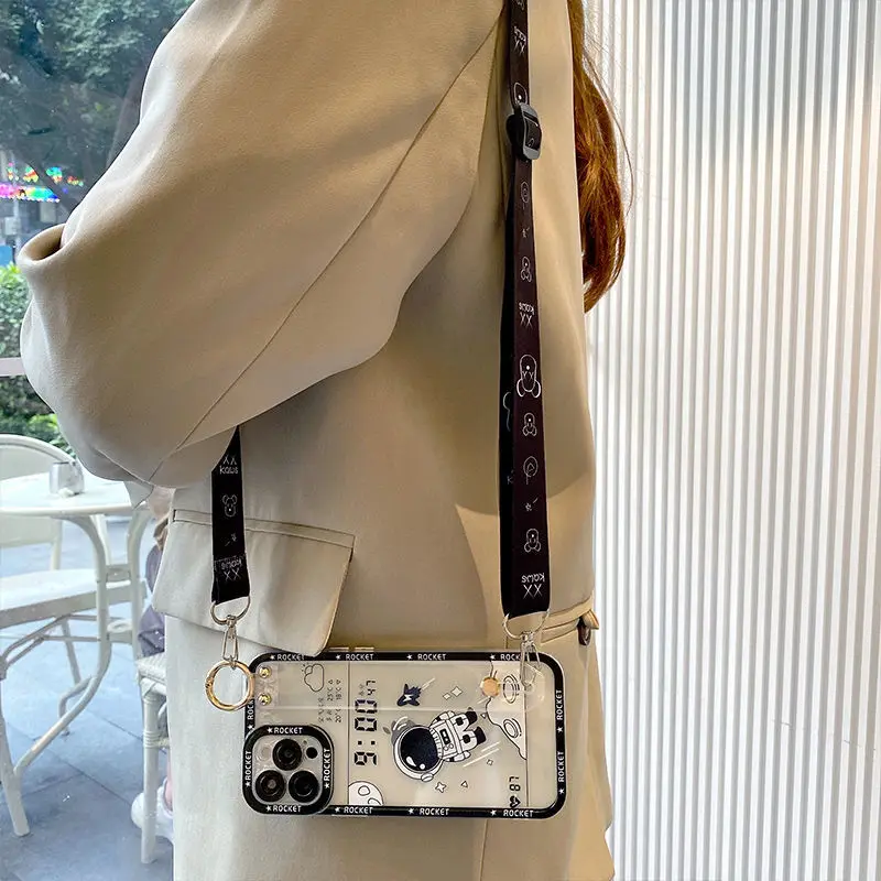 

Cartoon Astronaut Silicone Case For Xiaomi 12 Pro 12X Case For Xiaomi 11 Pro Lite Civi Camera Protection Cover With Wrist strap