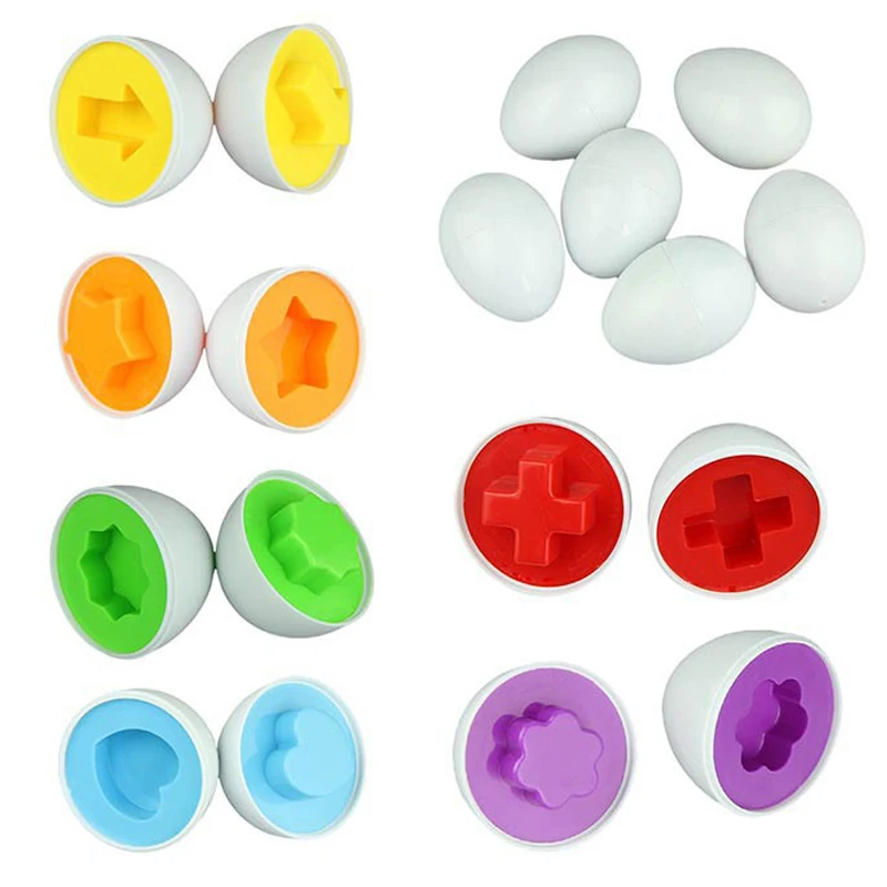 

Learning Education Toys 6 Smart Egg/Set Wise Pretend Play Mixed Shape Puzzle For Children Toys Kids Tools Brain Games