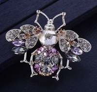 european and american retro corsage female accessories electroplating coffee gold insect bee brooch rhinestone fashion alloy pin