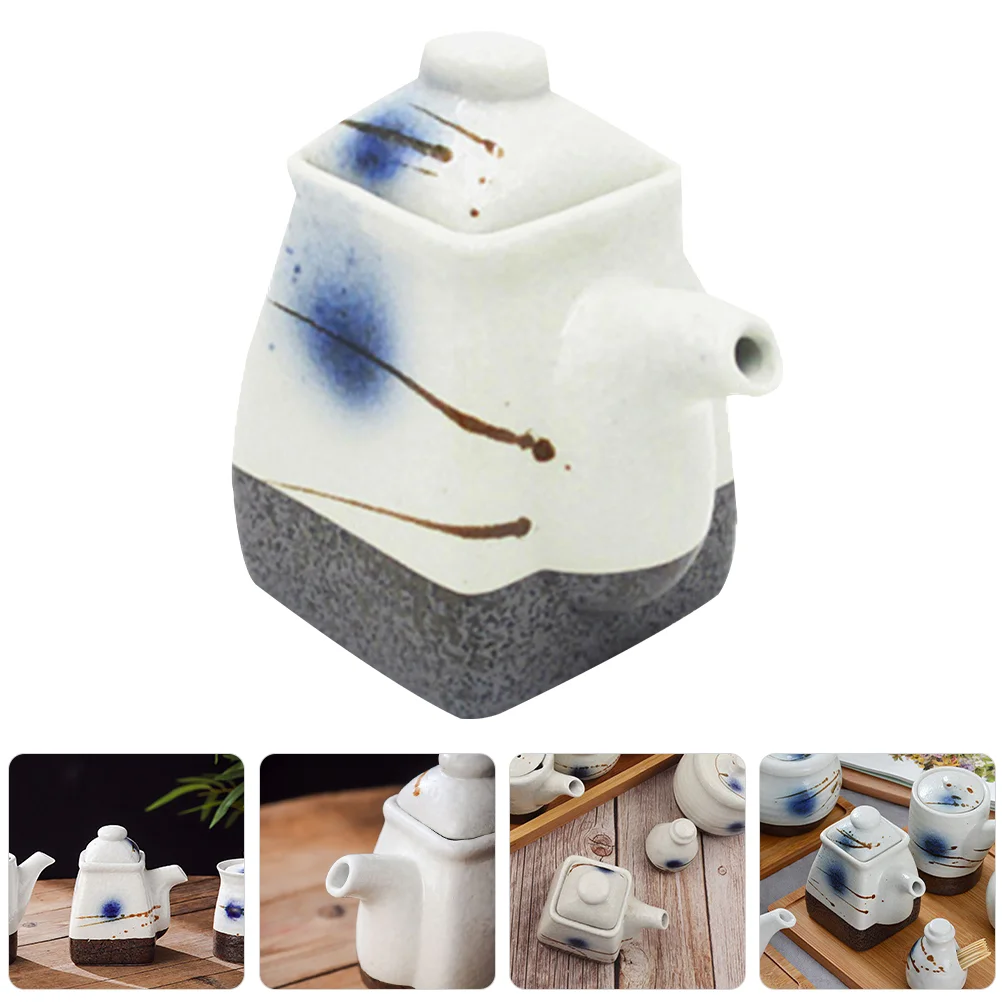 

Ceramic Soy Sauce Dispenser Small Vinegar Jar Japanese Style Soy Sauce Bottle Sushi Sauce Container