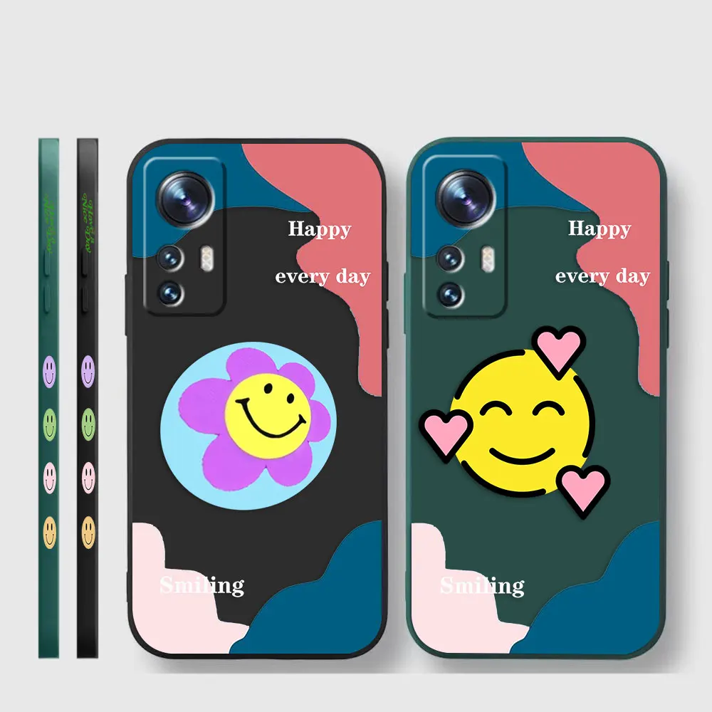 Phone Case For Xiaomi 13 12 12T 12S 11 11T 10 10S 9 Pro Ultra Lite Colour Case Cover Funda Cqoue Shell Capa Lovely Smiling Face