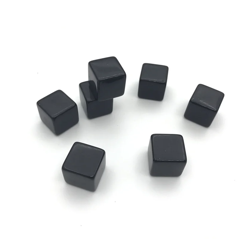 

16mm Blank DIY 50/100/200 Pcs High-quality Can Carving Children Teaching Dice Acrylic Black Opaque Blank Standard Cube