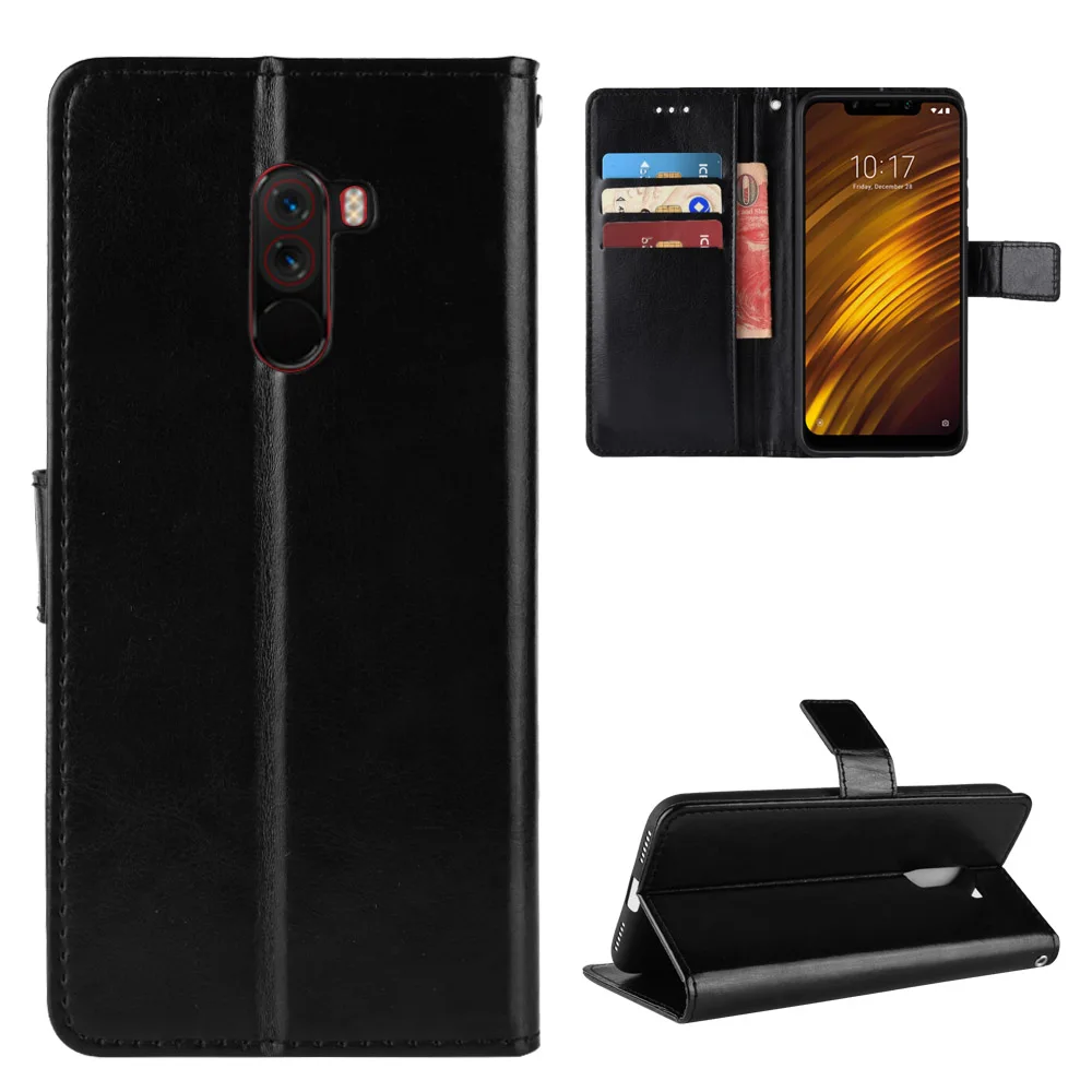 Чехол-книжка для Xiaomi Pocophone F1 PocophoneF1, чехол-кошелек из искусственной кожи с отделениями для карт и подставкой, чехол для телефона