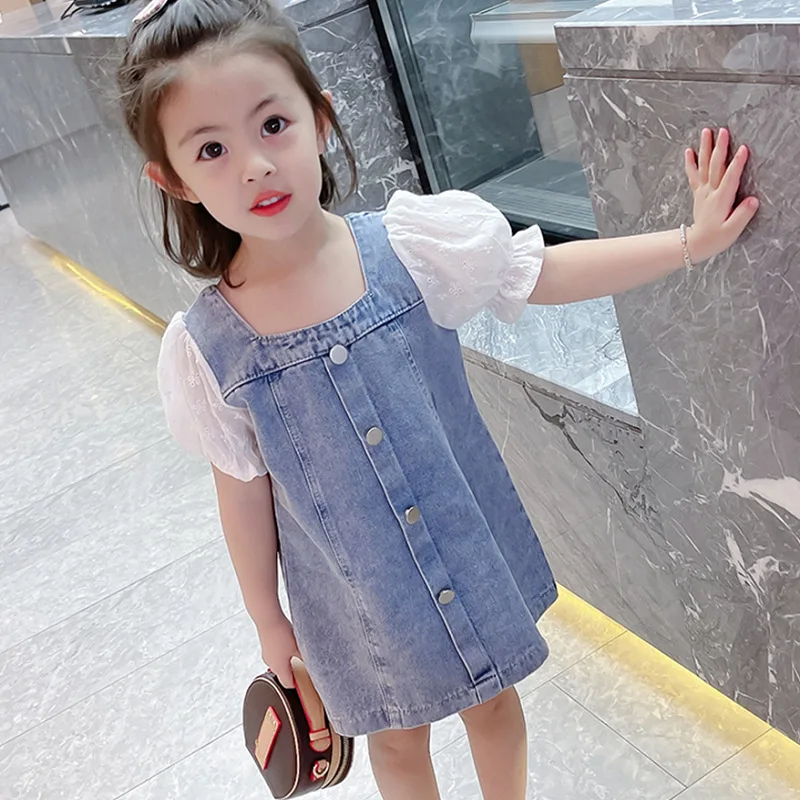 

Girl Dress Kids Skirts Spring Summer Cotton 2022 Jean Flower Girl Dress Party Evening Gown Beach Birthday Gift Breathable Childr