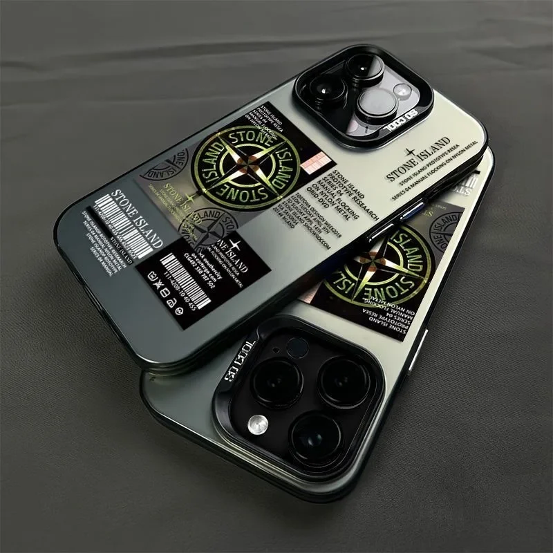 Милый чехол для телефона S-Stone с мультяшным островом iPhone 16 15 14 13 12 11 Pro Max Plus матовая