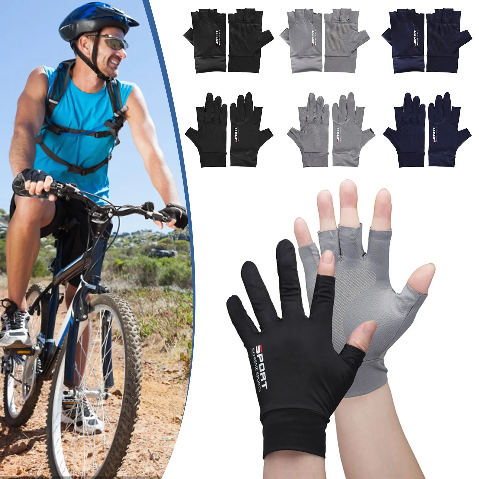 

Medium Fingerless Gloves Non Slip Driving Gloves Summer Outdoor For Women Men