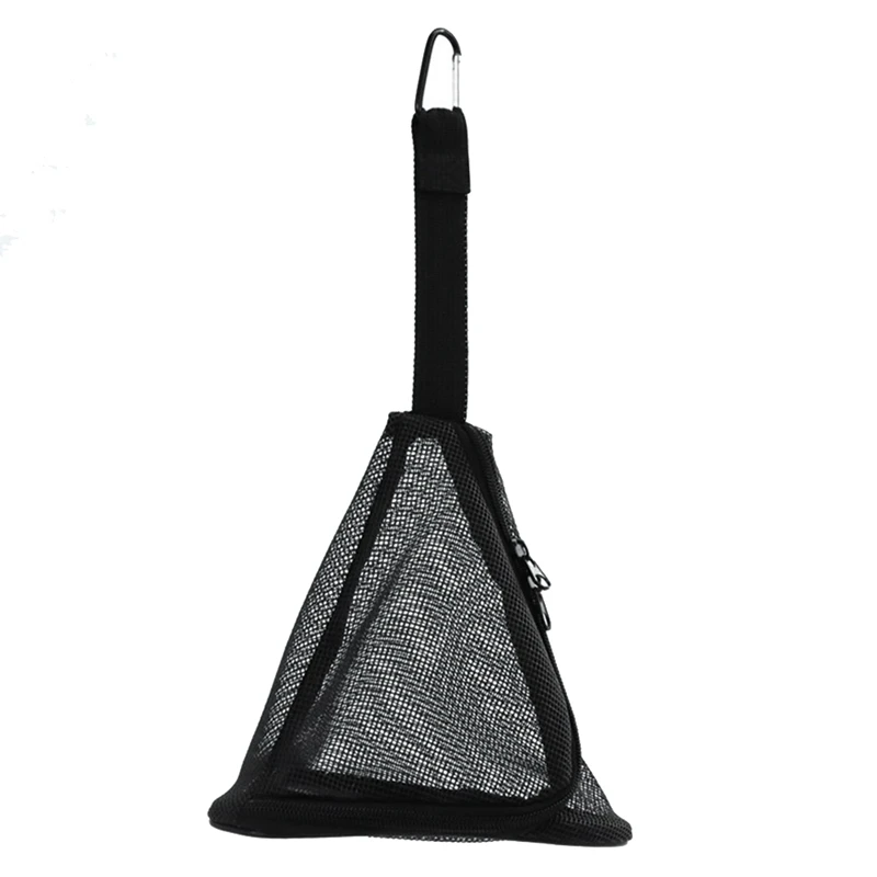 

Outdoor Zipper Mesh Bag Hanging Triangular Storage Basket With Hook Foldable Drying Net For Camping Picnic